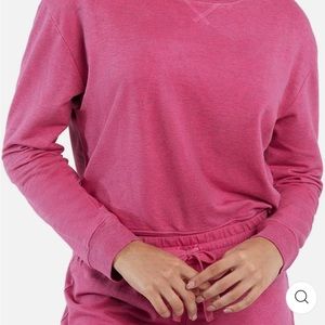 Womens Marled Cotton Sweatshirt size xl crew neck pink